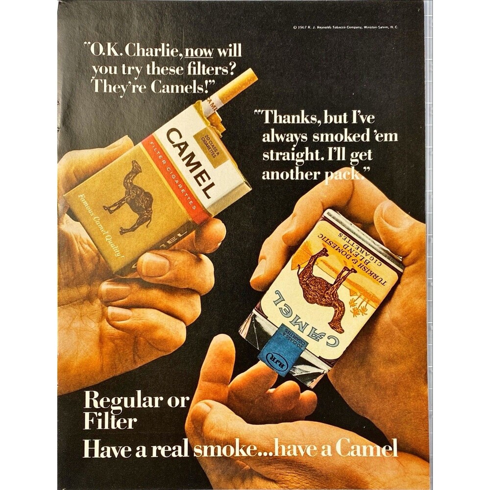 Camel Cigarette "Regular or Filter: Have a Real Smoke" Playboy Vintage Print Ad